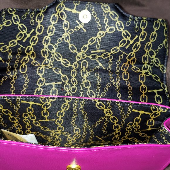 JUICY COUTURE HOT PINK AND BLACK PATENT HANDBAG / CLUTCH - LIKE NEW! - Picture 7 of 9
